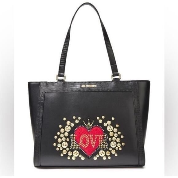 Love Moschino Full Of Love Studded Tote Bag